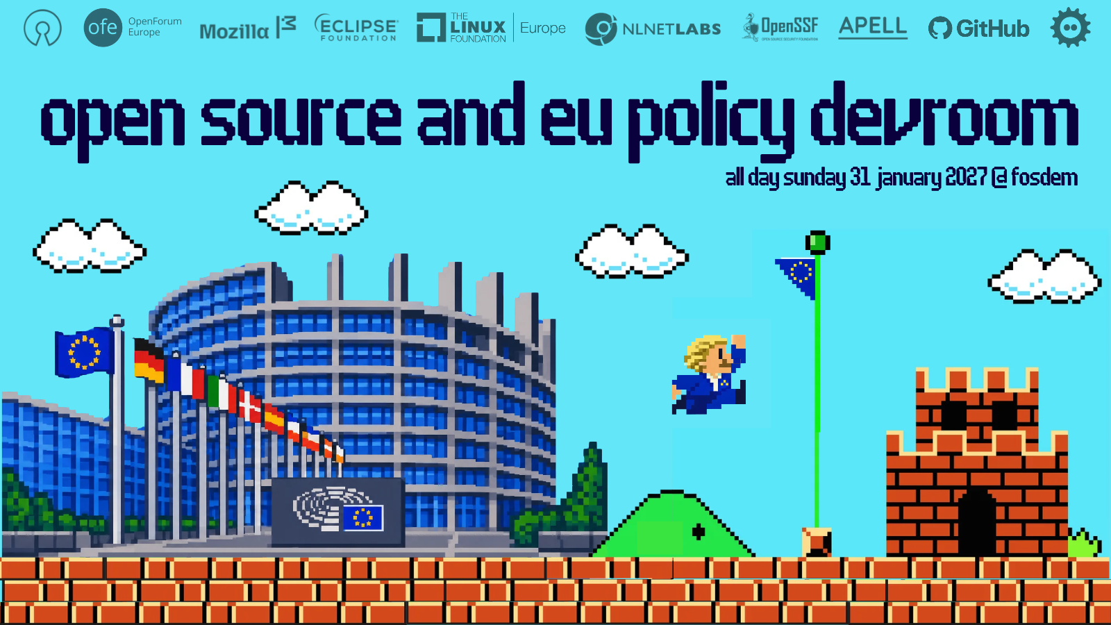 Call for proposals: Open Source & EU Policy devroom, Sunday 31 January @ FOSDEM 2027